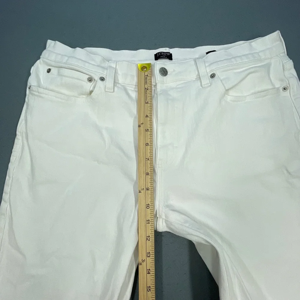 J.Crew White Flex Slim Fit Denim Jeans Mens 36x32 Stretch Preppy